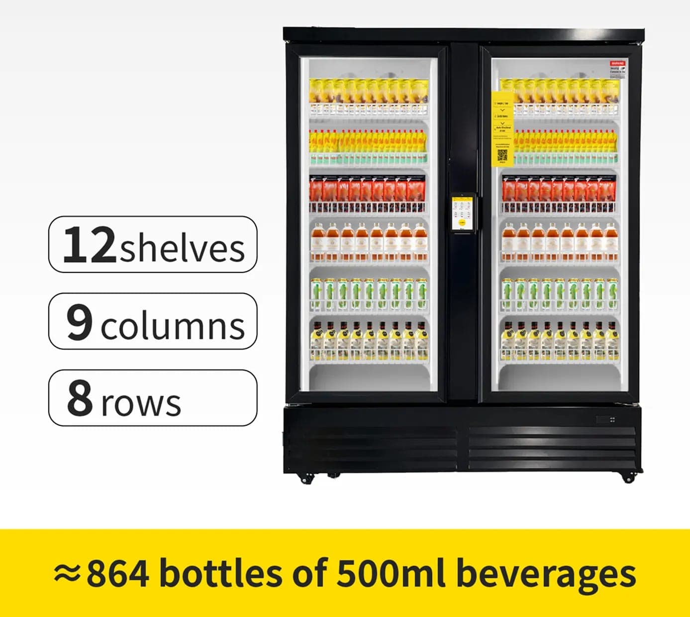 Dual-door refrigerated beverage cooler example