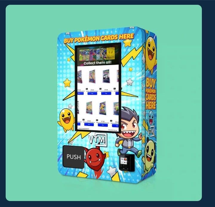 Client-supplied countertop trading-card vending machine